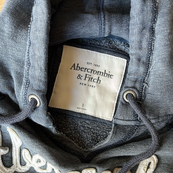 Abercrombie & Fitch Pullover Distressed Hoodie - Blue Grey - Picture 5 of 8